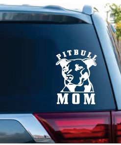 Pitbull Mom Head Window Decal Sticker