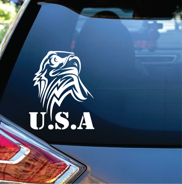 USA Eagle Head Window Decal Sticker