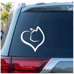 cat hart decal sticker