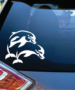 Dolphin - Dolphins Jumping window decal Sticker
