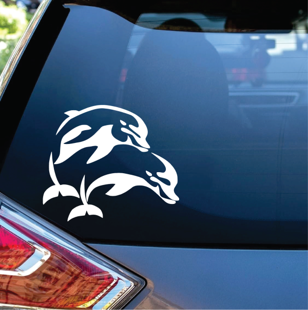 Dolphin - Dolphins Jumping window decal Sticker