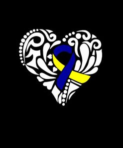 Down Syndrome Heart Ribbon Vinyl Decal Stickers