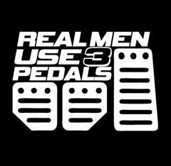 Real Men use 3 pedals Vinyl Decal Sticker