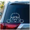 Golden Doodle Peeking Window Decal Sticker