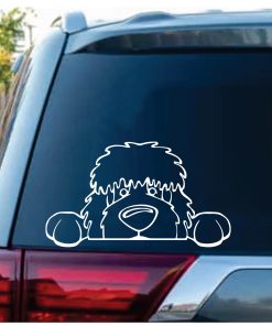 Golden Doodle Peeking Window Decal Sticker