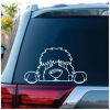 Golden Doodle Peeking Window Decal Sticker