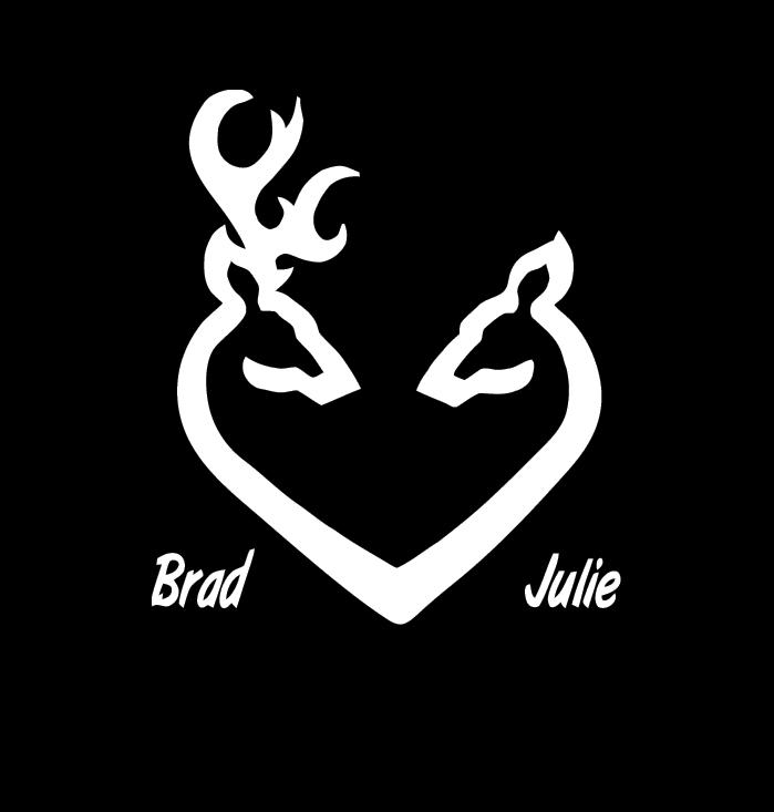 Buck And Doe Heart Decal