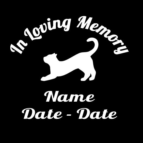 In Loving Memory Vinyl Decal Stickers Cat Stretching