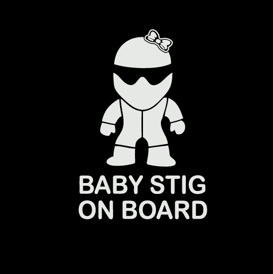 Baby Stig Girl On Board Vinyl Decal Sticker