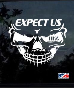 three percenter skull expect us decal sticker