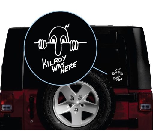 Kilroy was here jeep window decal sticker 1