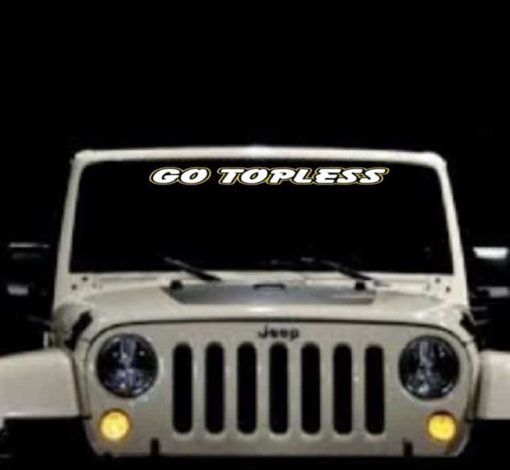 Go topless 2 color Jeep Vinyl Windsheiled Decal Stickers