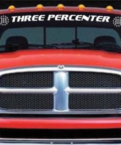 Three Percenter 3% Vinyl Windshield Banner Decal Stickers