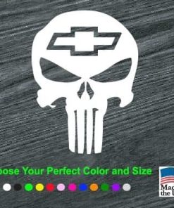 Chevy Chevrolet Punisher Skull Window Decal Sticker