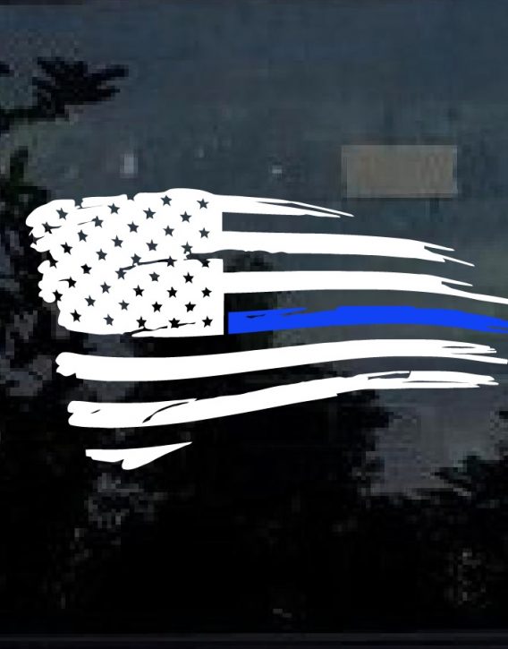 Blue lives Matter Weathered American Flag Decal Sticker - Custom ...