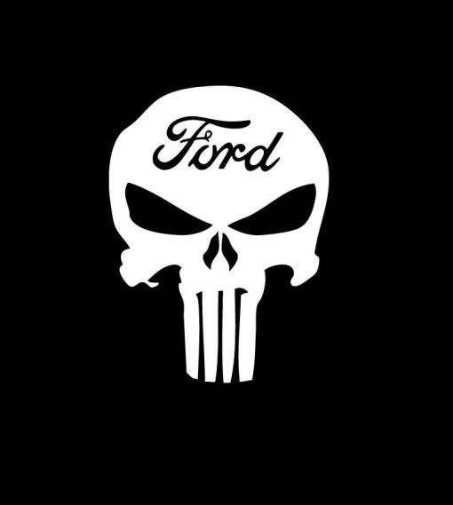 Ford Punisher Skull Window Decal Sticker