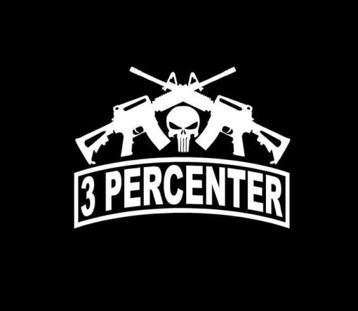Punisher 3 percenter Crossed Ar Vinyl Decal Stickers