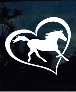 Horse Love Heart Window Decal Sticker