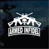 Punisher Infidel Crossed Guns Decal Sticker