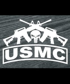 Punisher Skull USMC Marines Crossed Ar Military Window Decal Stickers