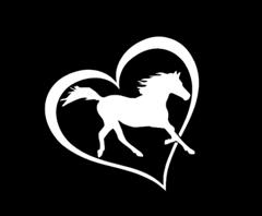 Horse Love Heart Vinyl Decal Stickers