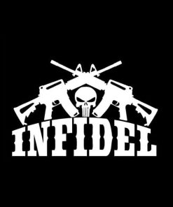 Punisher Infidel Crossed Ar Vinyl Decal Stickers a2