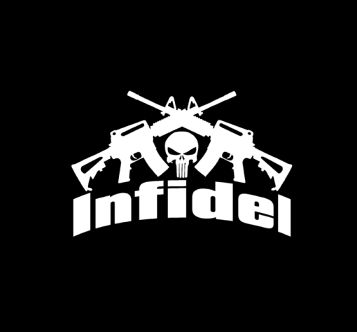 Punisher Infidel Crossed Ar Vinyl Decal Stickers a3