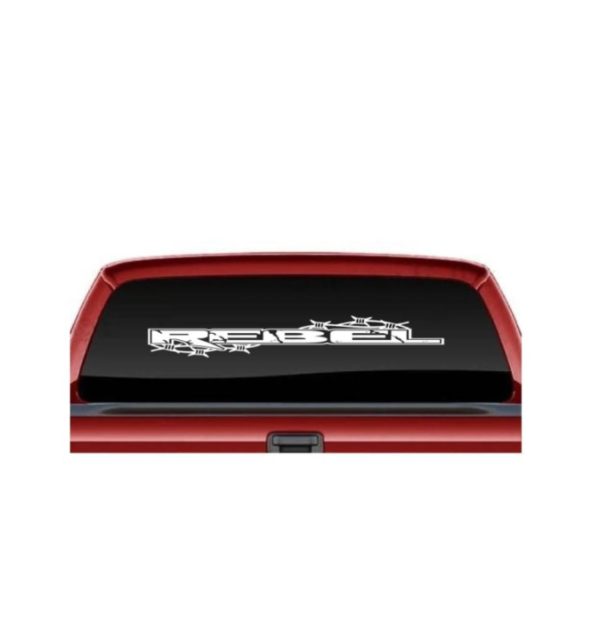 Rebel with Barbed Wire Rear Window Decal Stickers