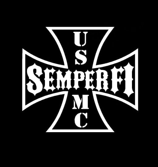 USM Semper Fi Maltese Cross Vinyl Decal Stickers