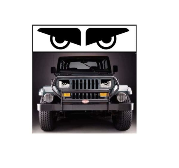 jeep yj angry headlights decal sticker