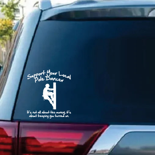 Lineman Electrician Support your local Pole Dancer Sticker