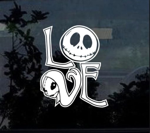 Jack and Sally Nightmare Before Christmas Love Decal Sticker