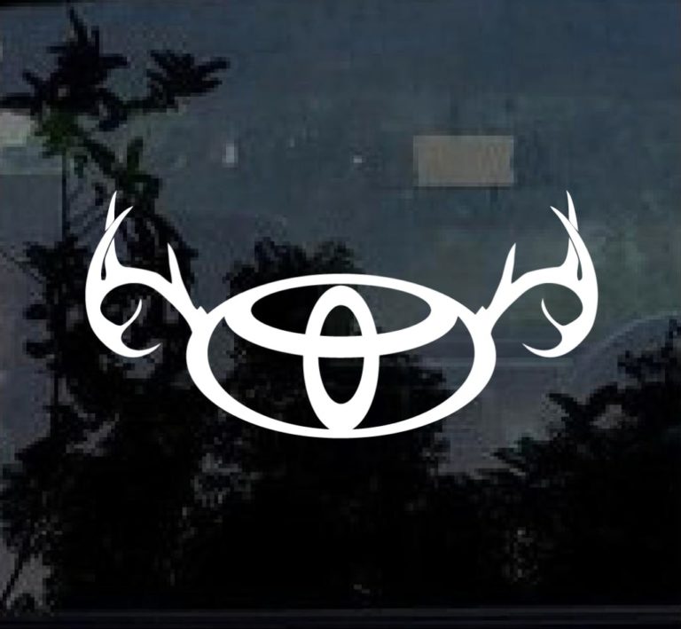 Toyota Deer Antlers Truck Decal Sticker