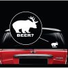 bear beer funny window decal sticker