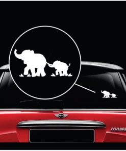 elephant mom and baby window decal sticker
