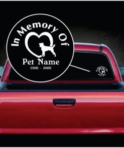 In Loving Memory Vinyl Decal Stickers Jack Russell Terrier Heart