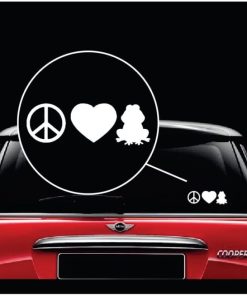 Peace love frogs window decal sticker