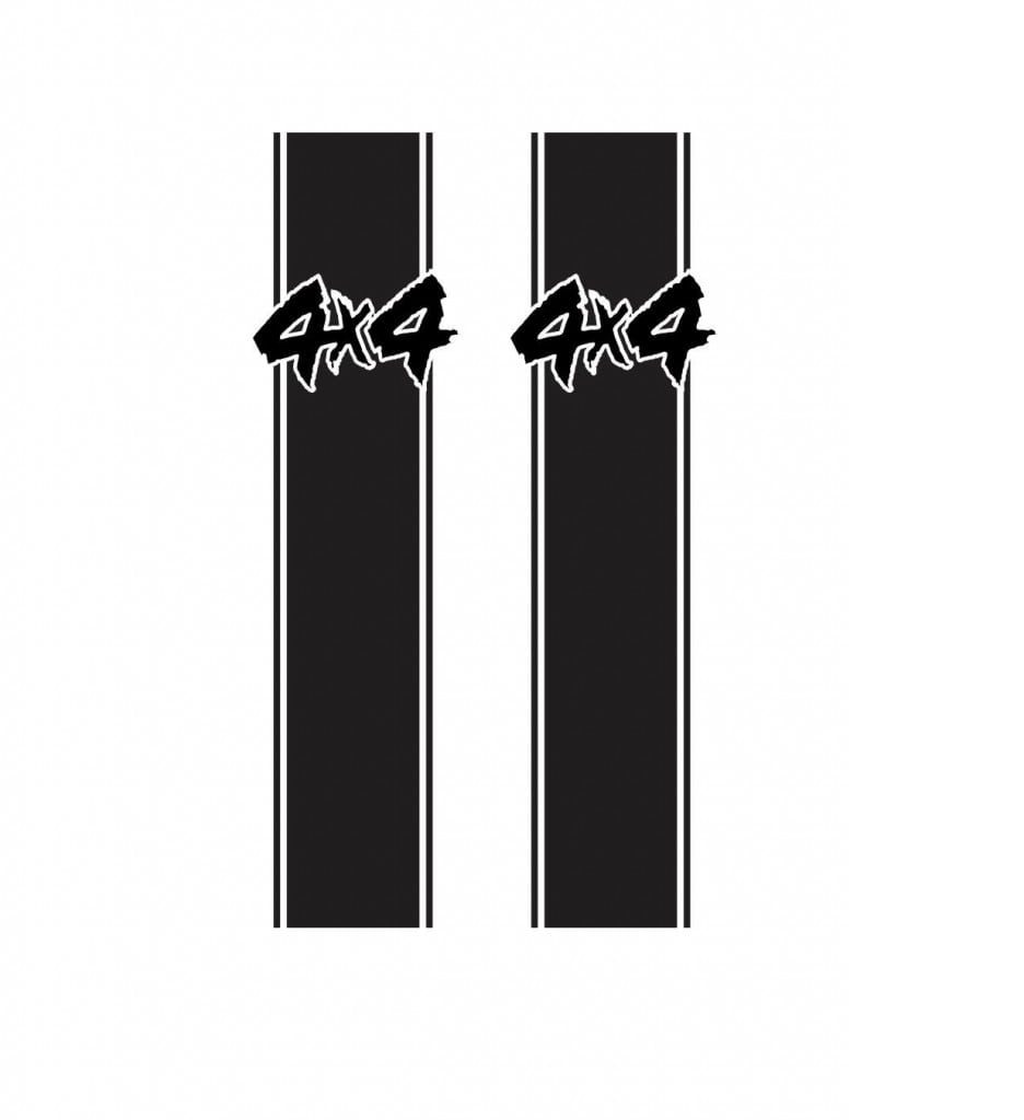 4x4 Bedside Graphics Kit Set of 2 Fits Ford Dodge Chevy Chevrolet GMC Nissan Toyota