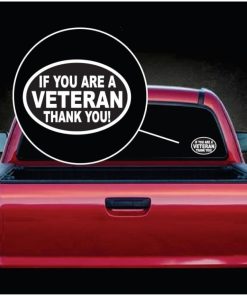 Veteran Thank You Oval Window Decal Sticker