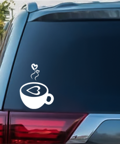 Coffee Love Heart Window Decal Sticker
