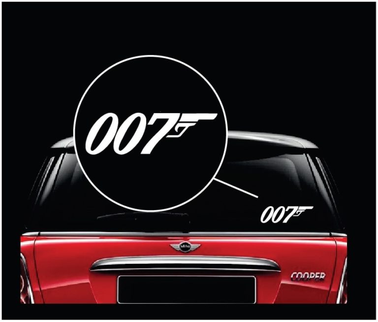 car sticker set of 2 decals James Bond 007 Vinyl sticker 