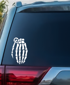 Skeleton Hand Grenade Window Decal Sticker