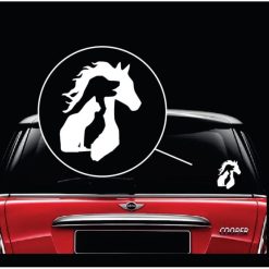 HORSE LOVERS STICKER WINDOW FLOAT CUSTOM DECAL SADDLE RIDING EQUESTRIAN TEAL