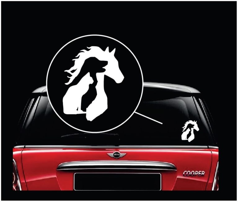 Animal Lover Horse Dog Cat Vinyl Window Decal Sticker