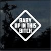 BABY UP IN THIS BITCH Vinyl Window Decal Sticker a2