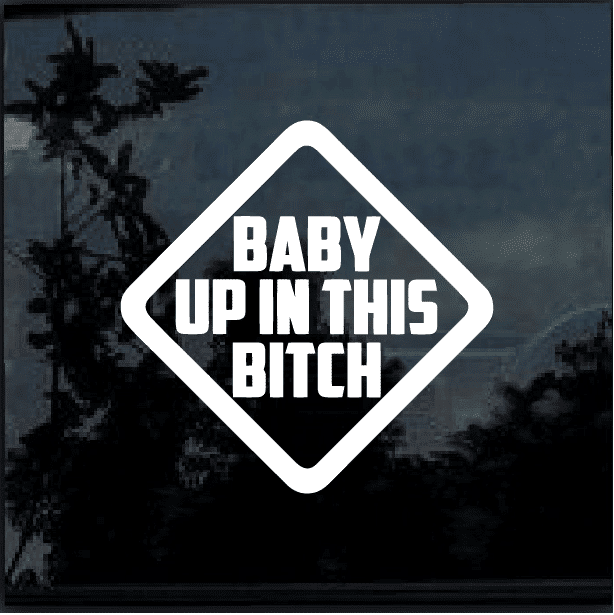 BABY UP IN THIS BITCH Vinyl Window Decal Sticker a2