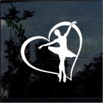 Ballerina Heart Window Decal Sticker
