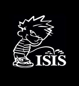 Calvin Piss On ISIS Vinyl Decal Stickers