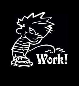 Calvin Piss On Work Vinyl Decal Stickers