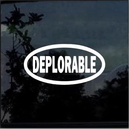 Deplorable Oval Vinyl Window Decal Sticker
